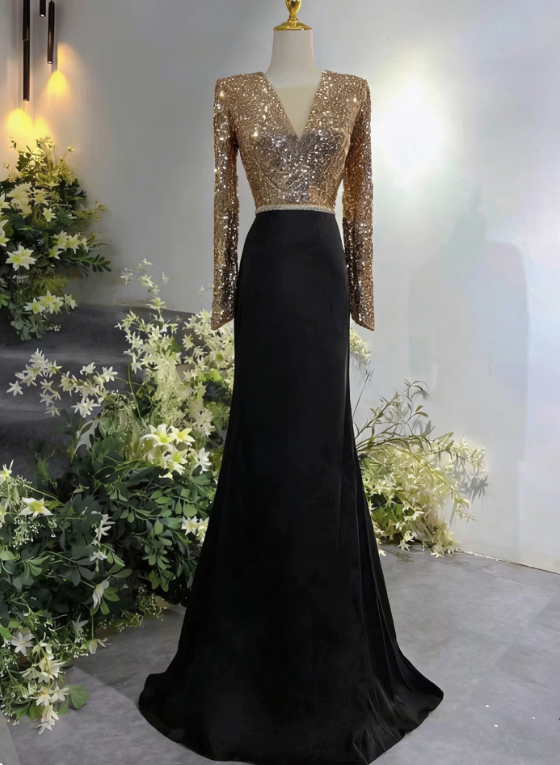 Gorgeous Prom Dress A Line V-neck Evening Dress Formal Dress cc5716