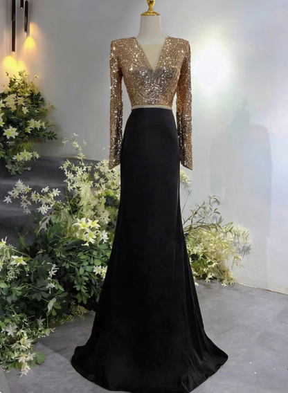 Gorgeous Prom Dress A Line V-neck Evening Dress Formal Dress cc5716