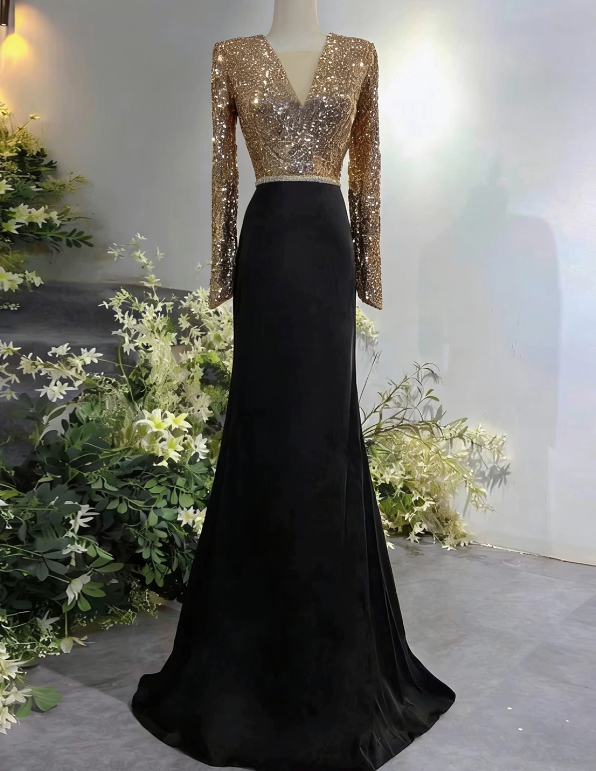 Gorgeous Prom Dress A Line V-neck Evening Dress Formal Dress cc5716