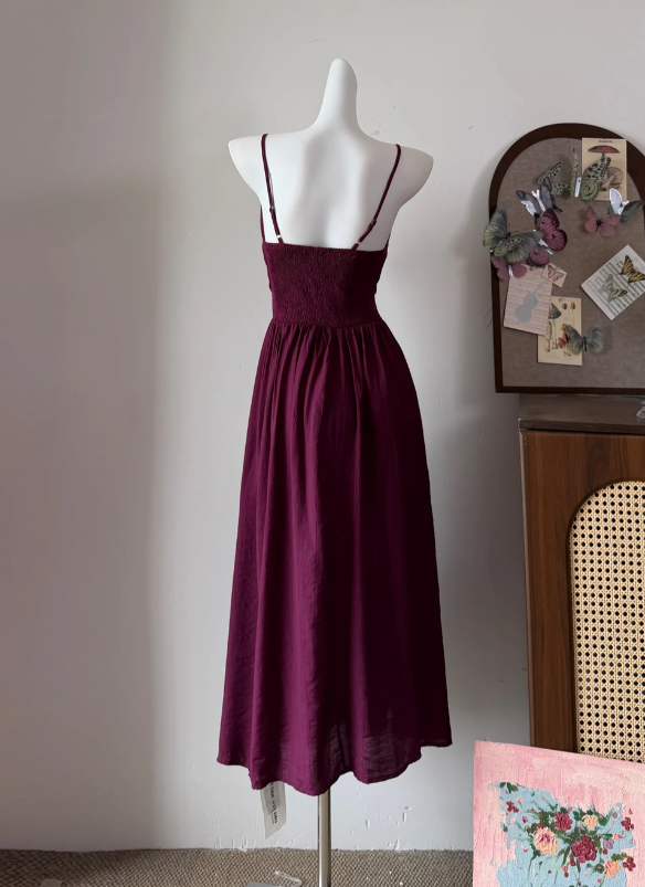 Pretty Prom Dress A Line Wine Red Spagehtti Straps Pleated Evening Dress Gala Dress cc5720