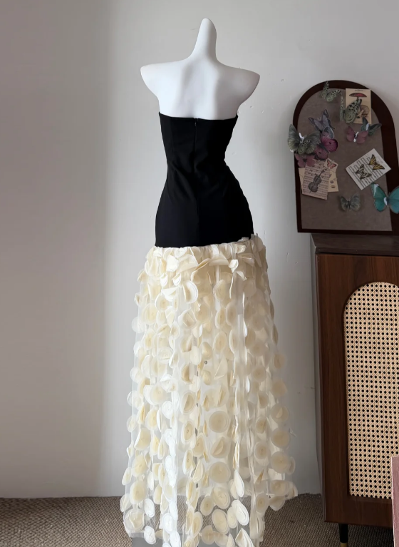New Arrival Prom Dress A Line Strapless Evening Dress Gala Dress cc5724
