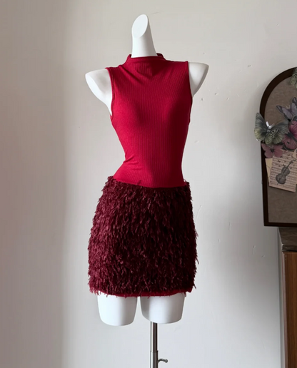 Beauty Homecoming Dress Red Crew Neck Birthday Party Dress Cocktail Dress cc5725