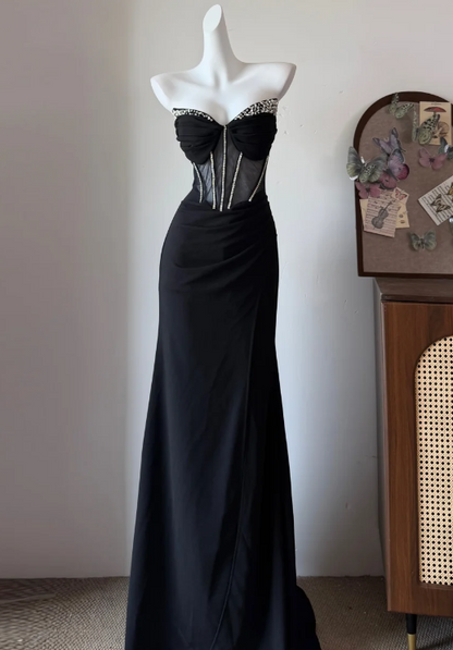 New Arrival Prom Dress Black Sweetheart Crystal Evening Dress Gala Dress cc5726
