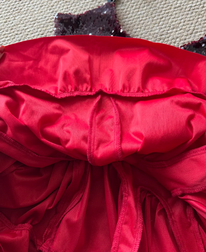 Stunning Homecoming Dress Red A Line Spaghetti Straps Sequins Birthday Party Dress Cocktail Dress cc5733