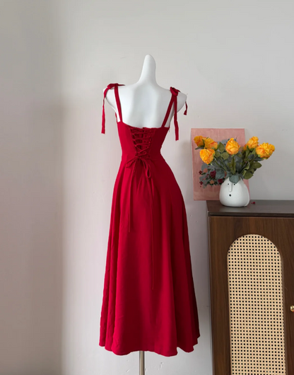 Charming Prom Dress Red Spaghetti Straps Pleated Gala Dress Long Evening Dress  cc5753