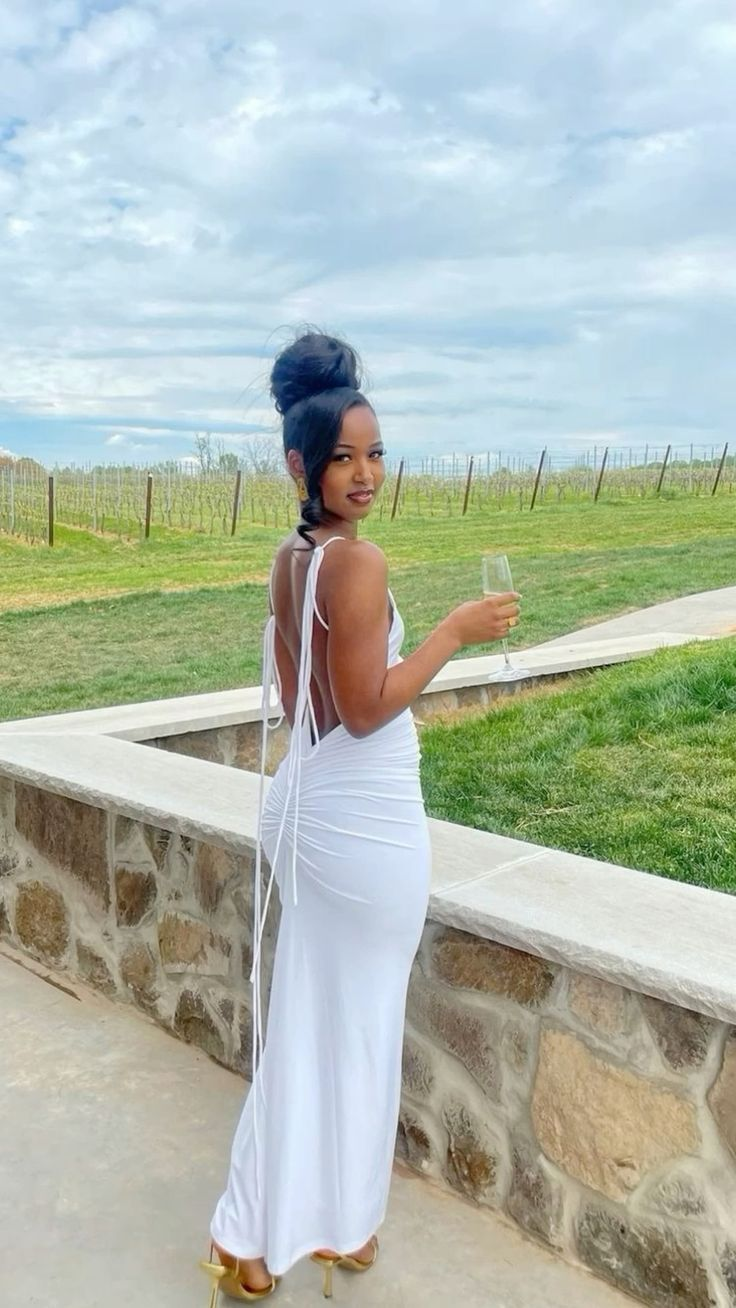 Sexy White Sheath Prom Dress With Open Back,white Wedding Guest Outfit  cc670