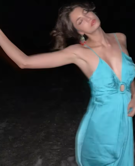 V Neck Blue Spaghetti Straps Party Prom Dress Sexy Evening Gown cc2209