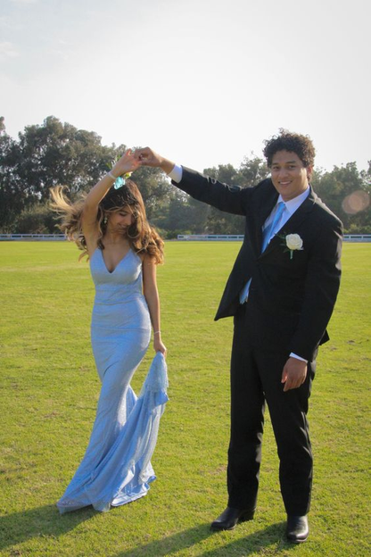 Elegant Blue Mermaid V Neck Prom Dress,Blue Formal Dress  cc1299