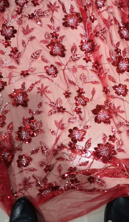 Gorgeous Red Lace Beading Mermaid Evening Dress  Party Prom Dress cc1590