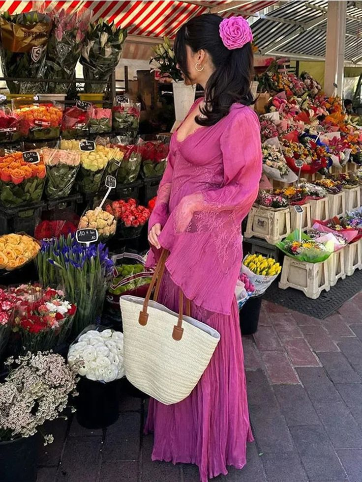 Pink Chiffon Lace Party Dress Elegant Long Prom Dress cc2232