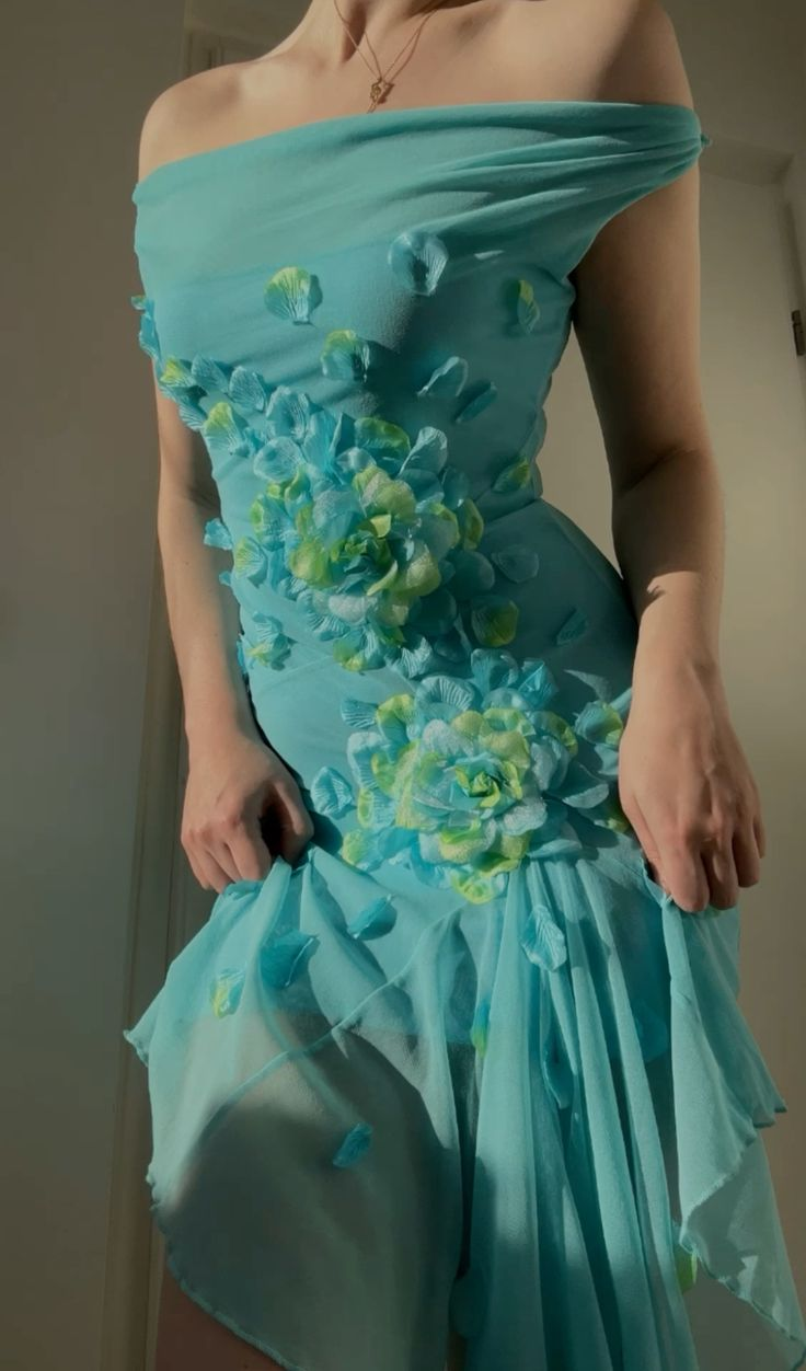 Unique Off The Shoulder Chiffon Appliques Party Dress Birthday Dress cc2163