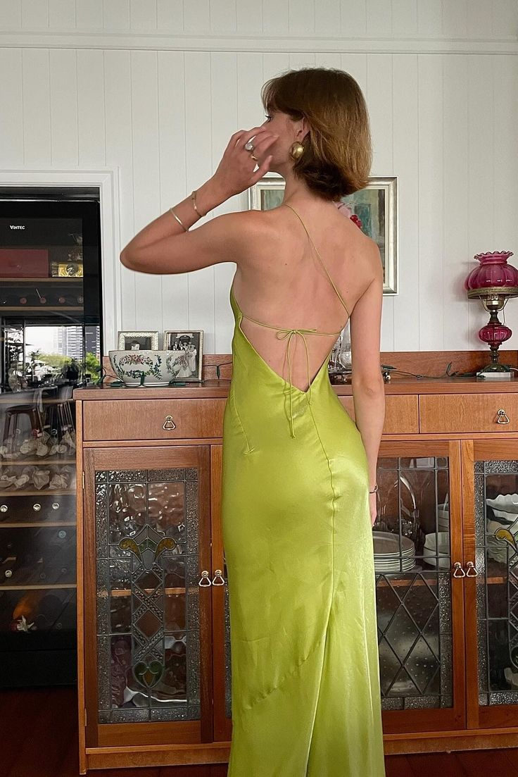 Unique Green One Shoulder Slit Mermaid Evening Dress,Backless Long Prom Party Dress cc2957