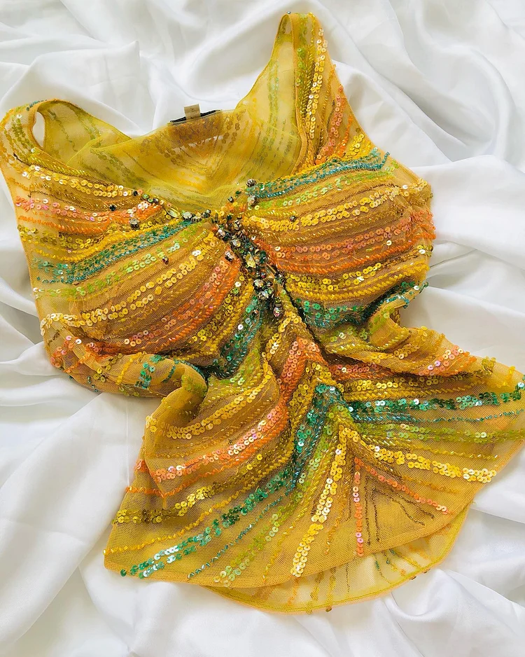 Gorgeous Sequin Chiffon Party Evening Dress,Two-Piece Prom Dress cc2762