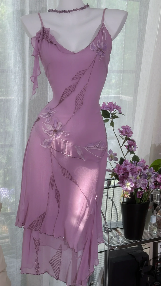 Classy Chiffon V Neck Short 18th Birthday Party Dress Purple Short Homecoming Dress cc3339