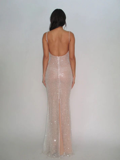 Shiny Mermaid Sequin Prom Dress Long Birthday party Evening Gown cc1625