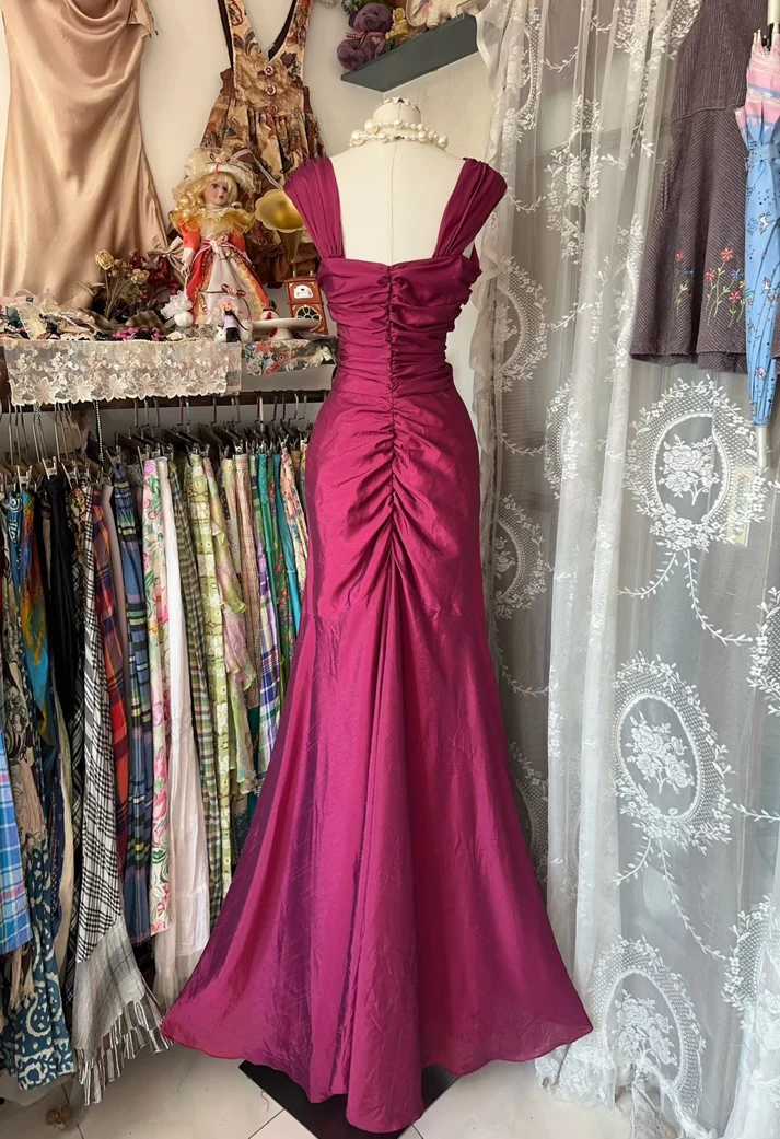 Classy Satin Mermaid Prom Evening Dress,Long Party Gown cc2603