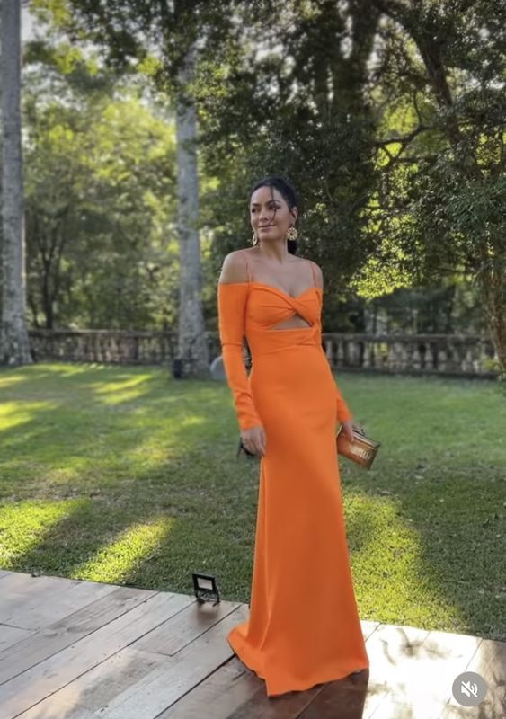 Orange prom dress Evening Gown Long Prom Dresses  cc557