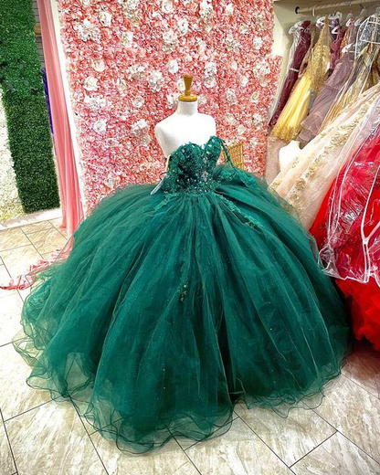 Emerald Green Quinceanera Dresses Sweet 16 Dress cc220