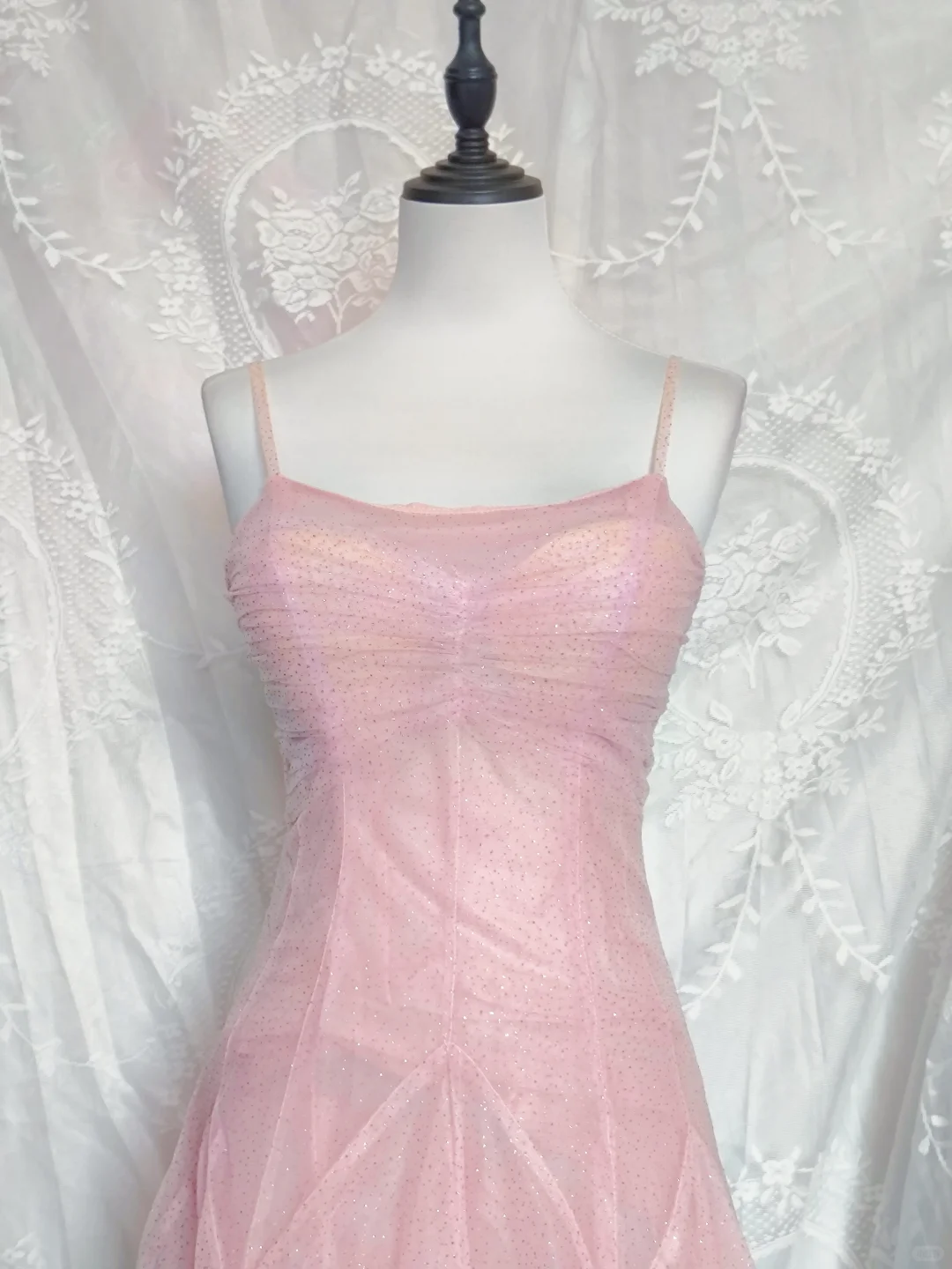 Glitter Pink Tulle Sequins A Line Short Party Dress Homecoming Dress cc3308