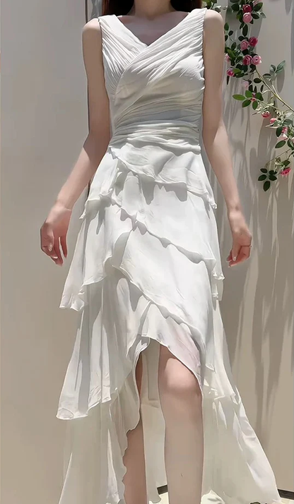 Classy A Line Chiffon Ruffle Tiered Wedding Dress  Prom Dress  cc2031