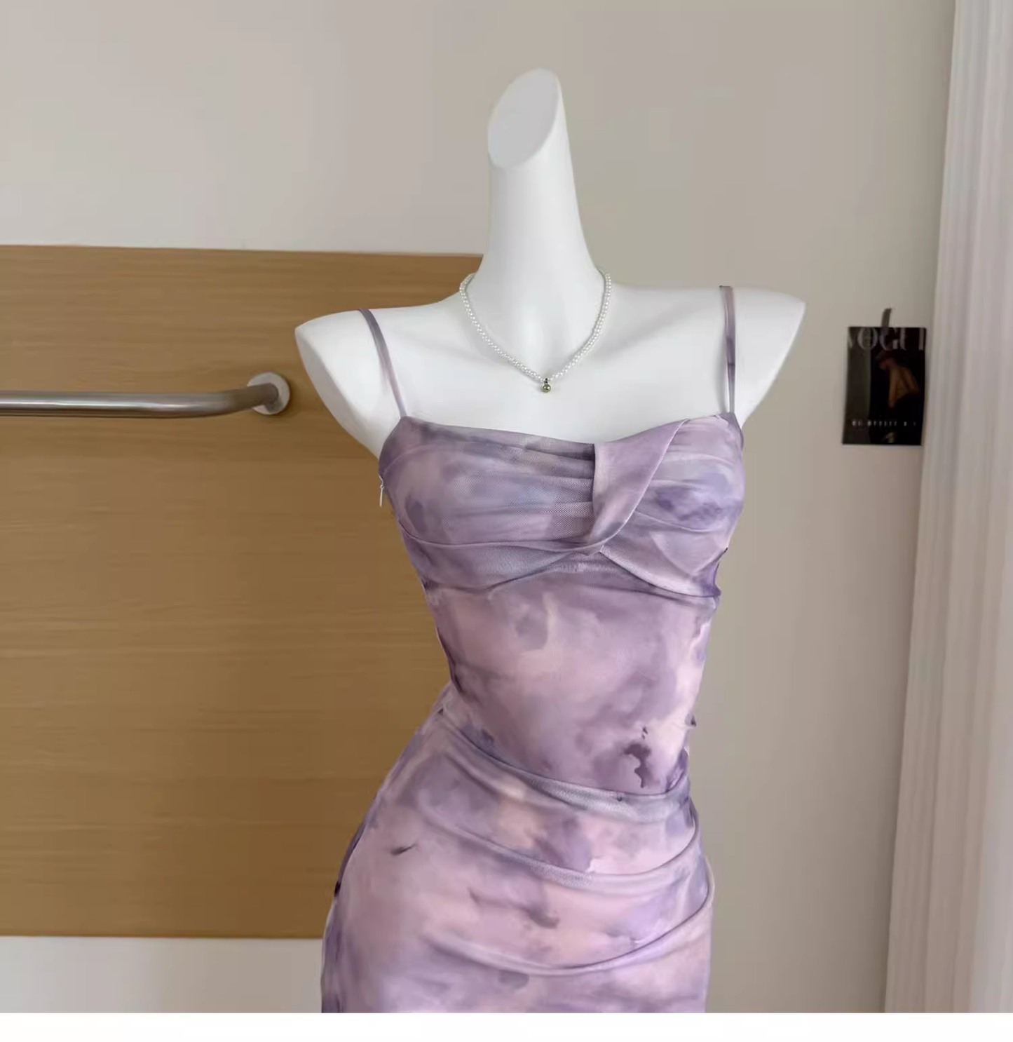 Pink Floral Suspender Dress Sexy Waist Beautiful Long Vacation Dress cc3064