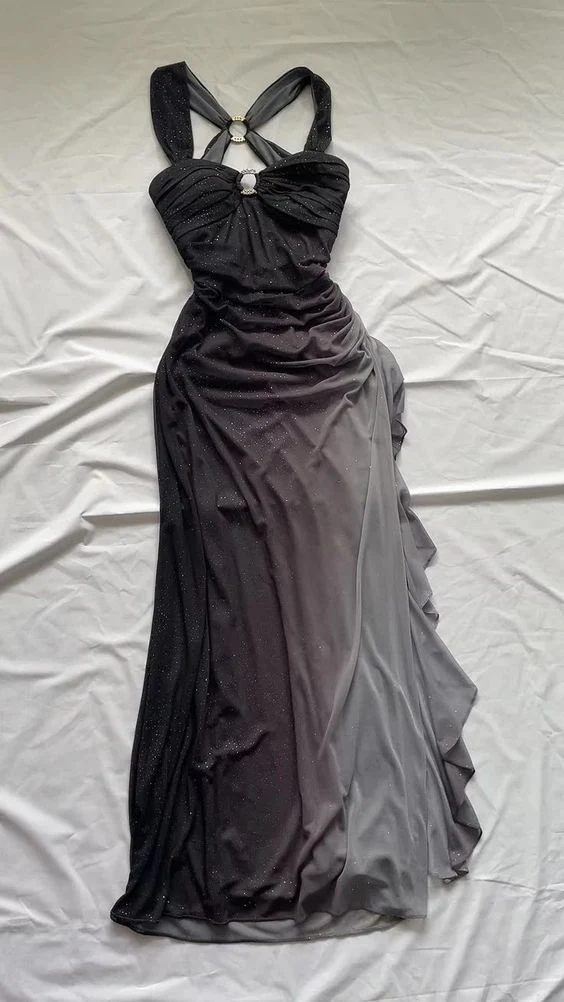 Sexy Ombre Purple Long Prom Dress Party Evening Gown cc1391