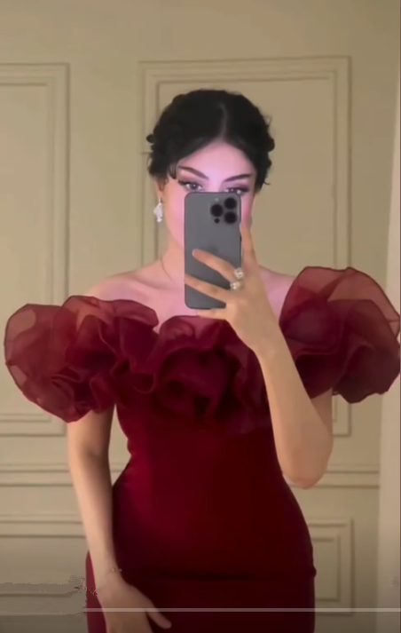 Burgundy Off The Shoulder Sheath Sexy Evening Dress Long Prom Party Dress cc1713
