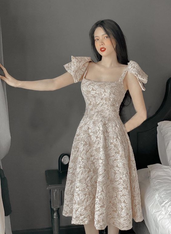 Chic A-line Square Neckline Sleeveless Party Dress cc1152