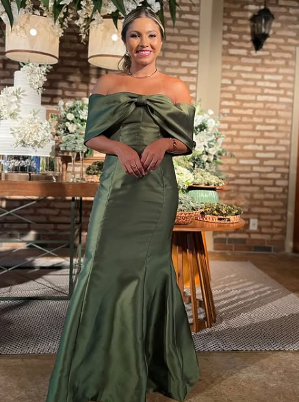Unique Off The Shoulder Green Bow Evening Dress,Mermaid Prom Party Dress cc2732
