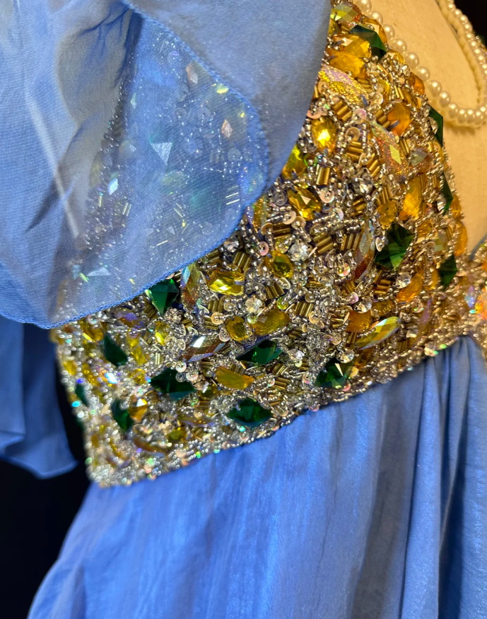 Gorgeous Halter Blue Chiffon Beaded Cocktail Dress Formal Homecoming Dress  cc3118