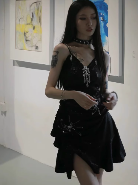 Sexy Black Short Ruffle Cocktail Dress Graduation Homecoming Dress cc3215