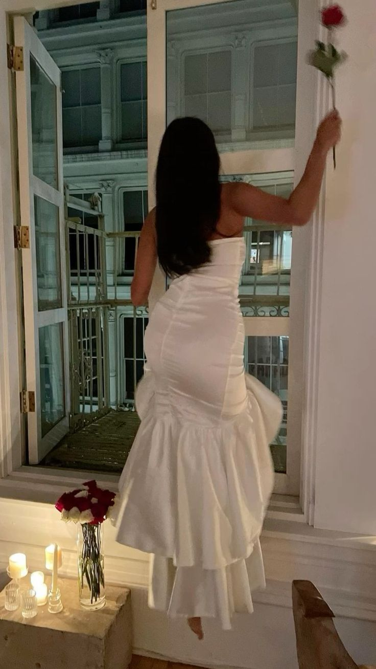 Sexy Strapless White Prom Dress Mermaid Evening Dress Birthday Outfits  cc1627