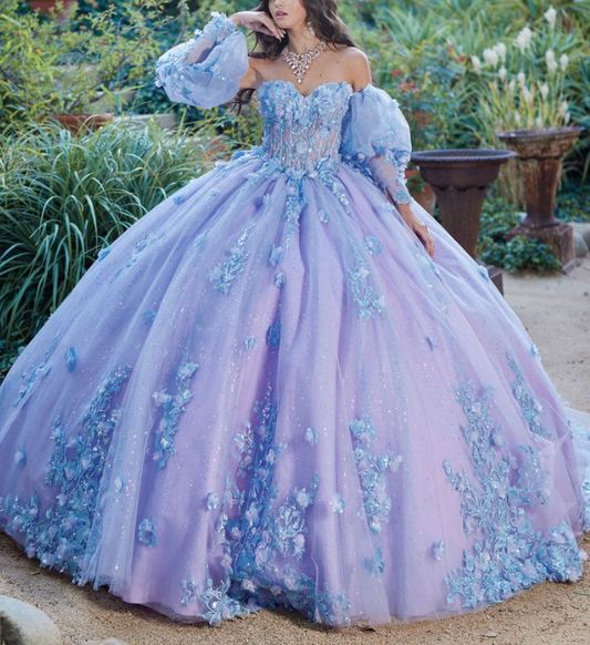 Luxury Tulle Appliques Quinceanera Dress Charming Sweet 16 Dress Ball Gown cc1615