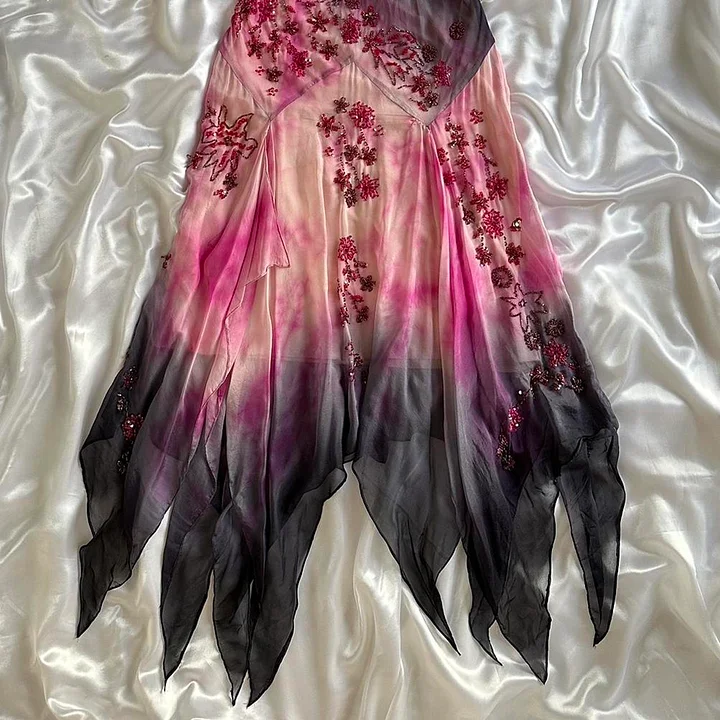 Luxury Chiffon Beaded Mermaid Evening Dress,Spaghetti Straps Party Prom Dress cc2692