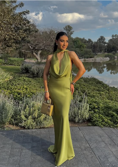 Green Halter Long Mermaid Evening Dress,Formal Party Prom Dress cc2664