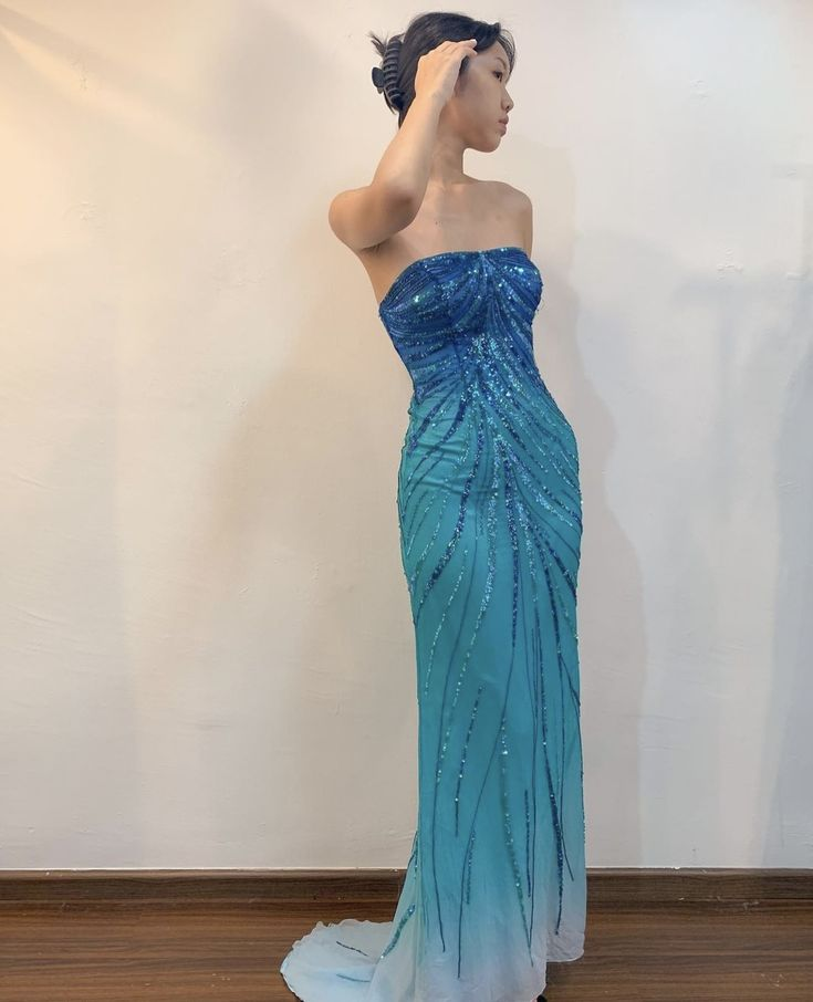 Unique Ombre Chiffon Prom Dress Pretty Party  Evening Dress cc2155