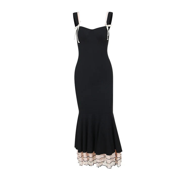 Elegant Black Mermaid Long Prom Dress Sweet Party Evening Gown cc2286