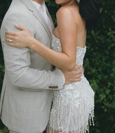 Classy Sheath Strapless White Sequin Short Wedding Dresses Bridal Dress cc3487