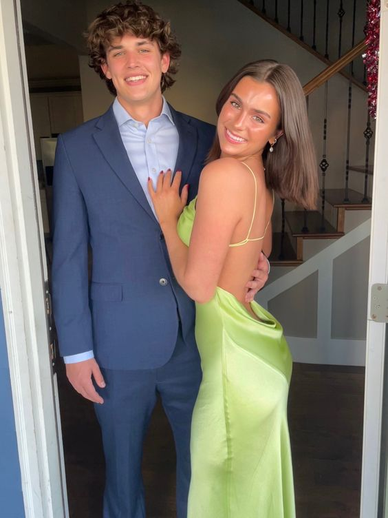 Sexy Backless Green Prom Dress,Spring Formal Dress cc1356