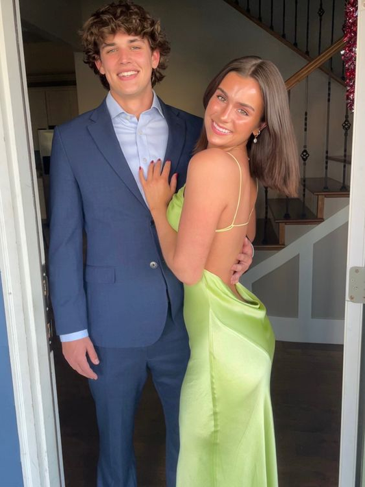 Sexy Backless Green Prom Dress,Spring Formal Dress cc1356