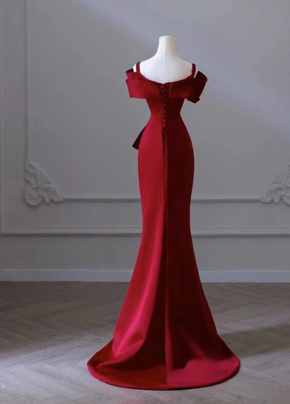 Elegant Red Evening Dress Women's Dress High-end Elegant Dress cc1151