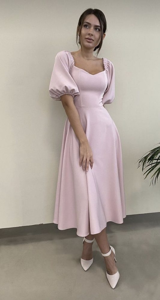 Vintage Pink A-line Party Dress,Pink Party Gown cc885