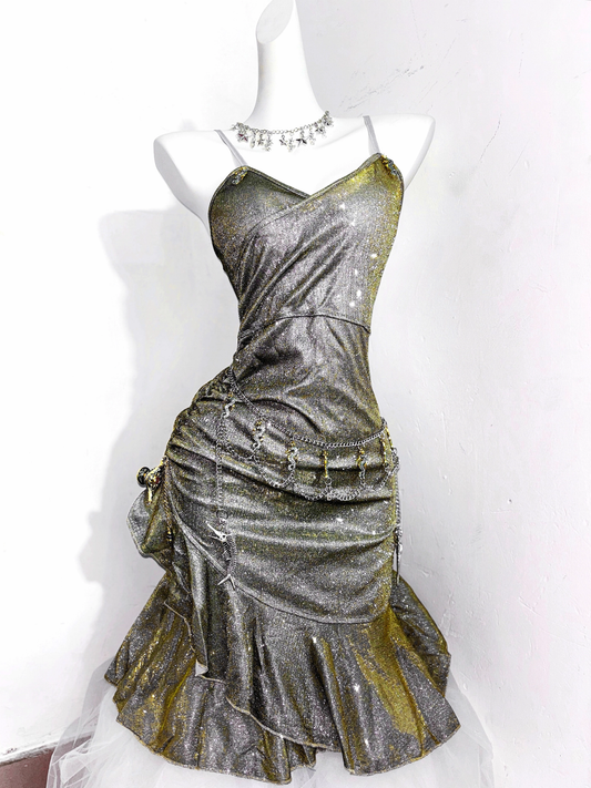 Unique spaghetti Straps Green Ruffles Mini Party Dress Homecoming Dress Cocktail Dress cc3228