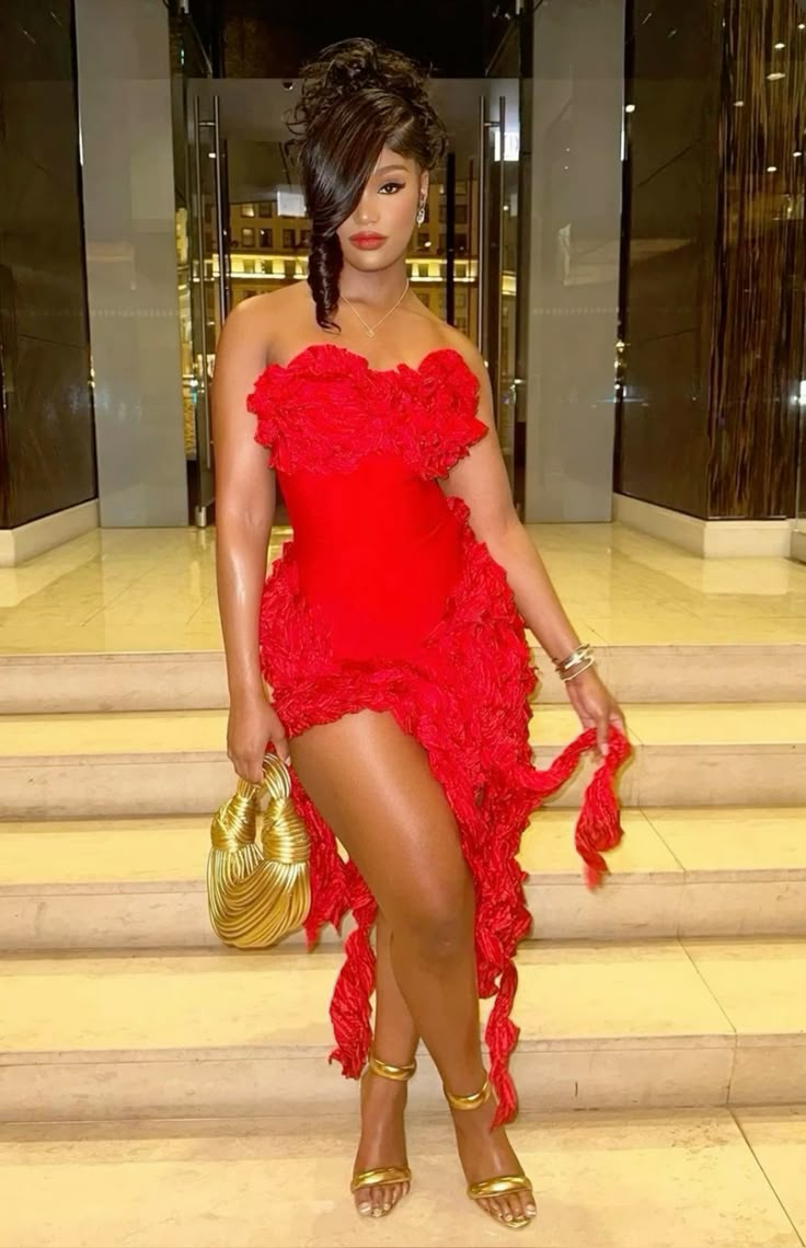 Unique Red Ruffles Pleated Cocktail Dress Strapless Sheath 8th Grade Homecoming Dress cc3298