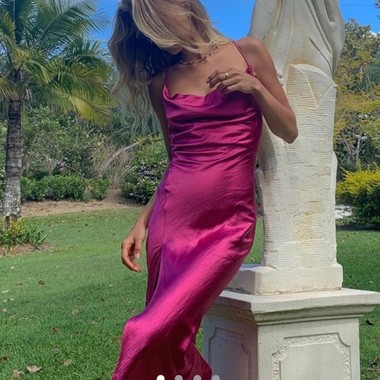 Fashion Spaghetti Straps Sheath Slit Evening Dress elegant Prom Party Dress cc1813