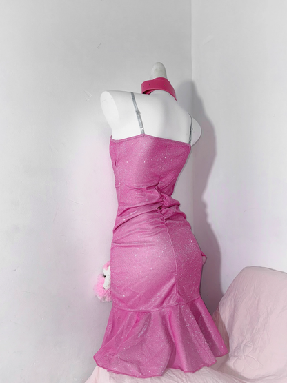 Elegant Spaghetti Straps Hot Pink Ruffles Short Party Dress Homecoming Dress cc3214