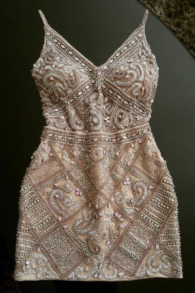 Gorgeous rhinestone beaded homecoming dresses, Sheath homecoming dresses  C1104
