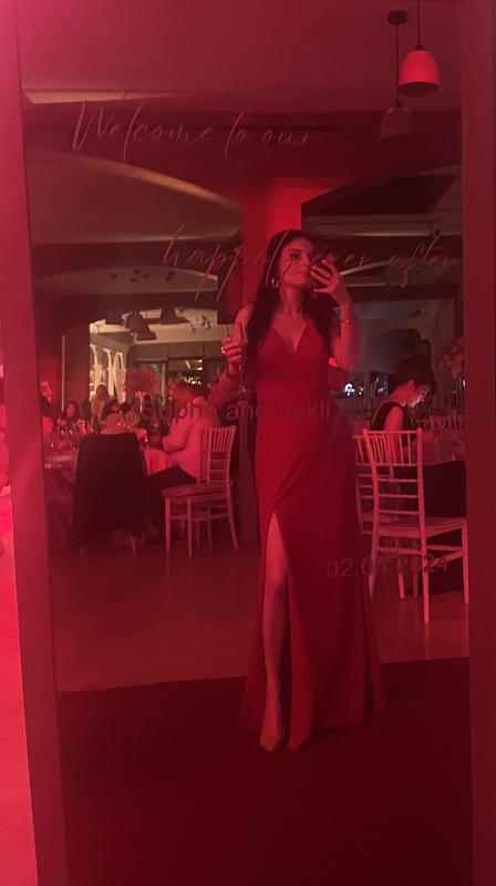 Simple Black Neck Mermaid Slit Evening Dress,Long Party Dress cc2910