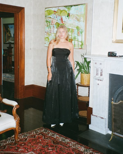 Unique Black Strapless A Line Prom Dress Formal Evening Dress cc2723