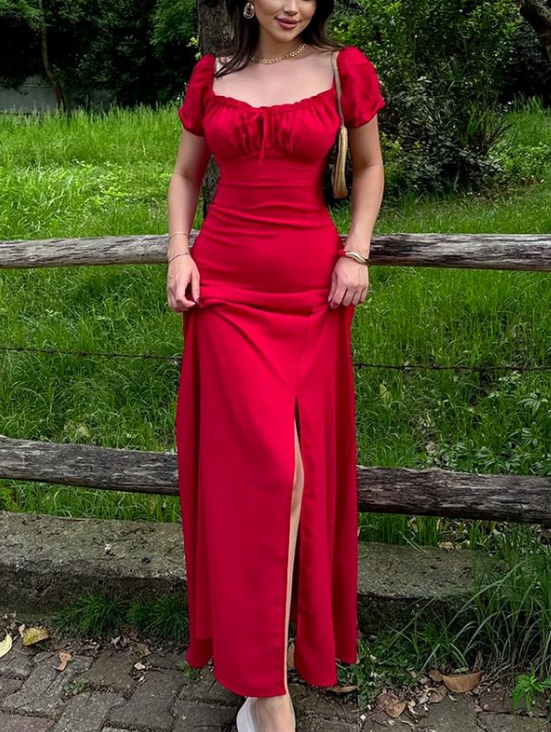 Elegant Red Sweetheart Neck Long Prom Dress Sheath Party Evening Dress cc1887